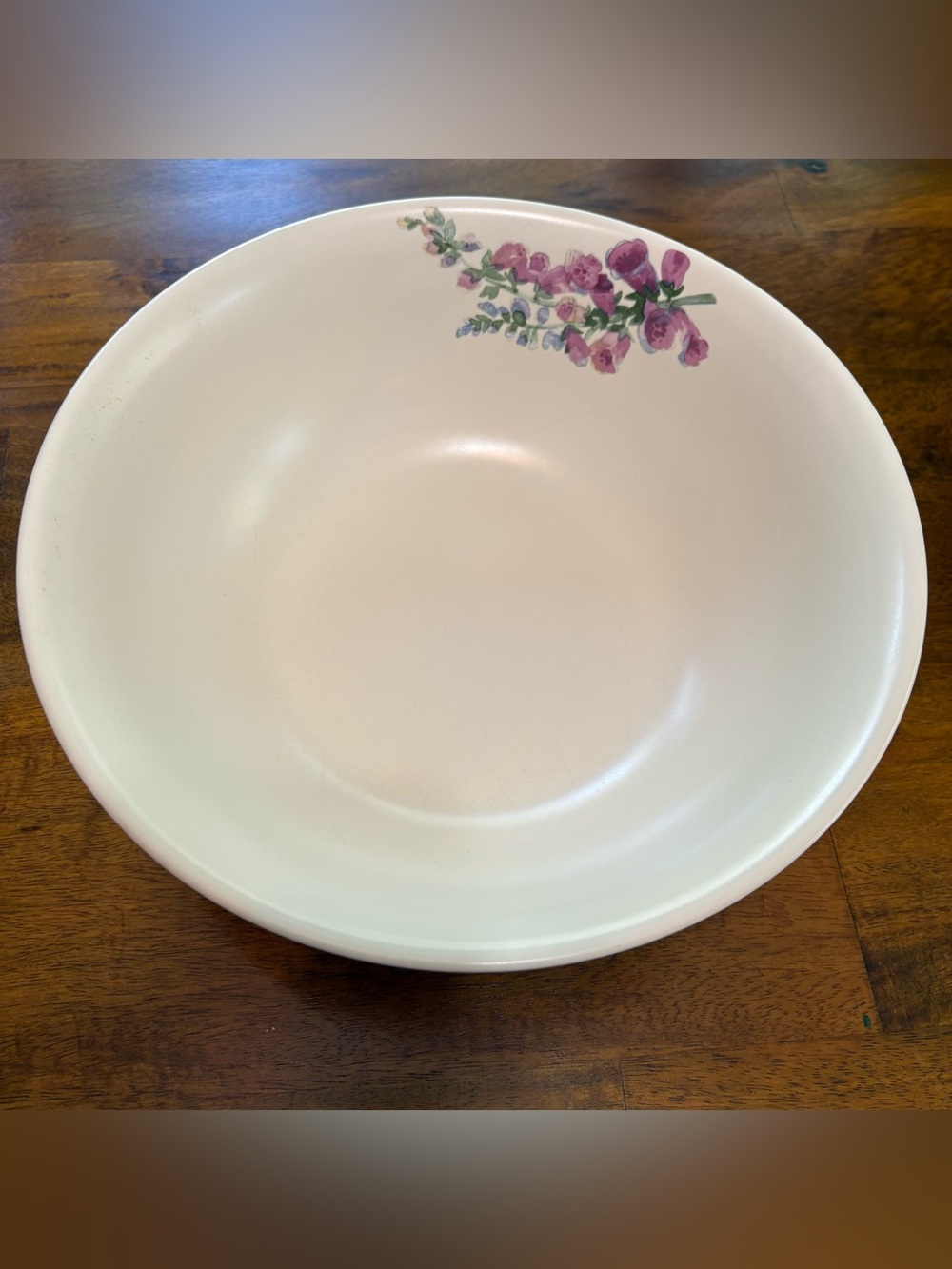 Pfaltzgraff Vintage Cape May Large 10” Serving Bowl Purple Floral & White